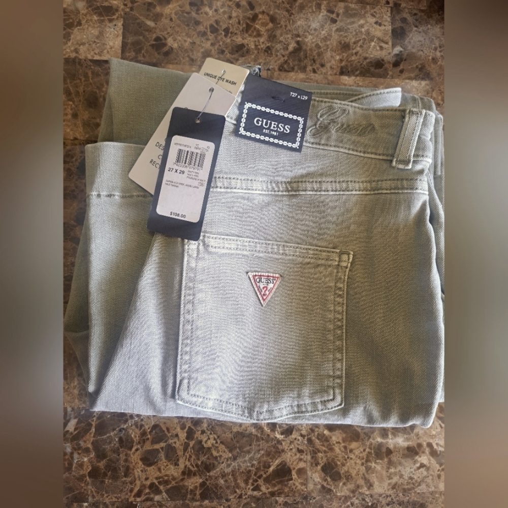 Guess Ladies Khaki DARMA wide Leg Pants - Picture 2 of 5